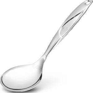Stainless Steel Serving Spoon - 11.5” Large Cooking & Serving Spoon with Ergonomic Handle - Durable
