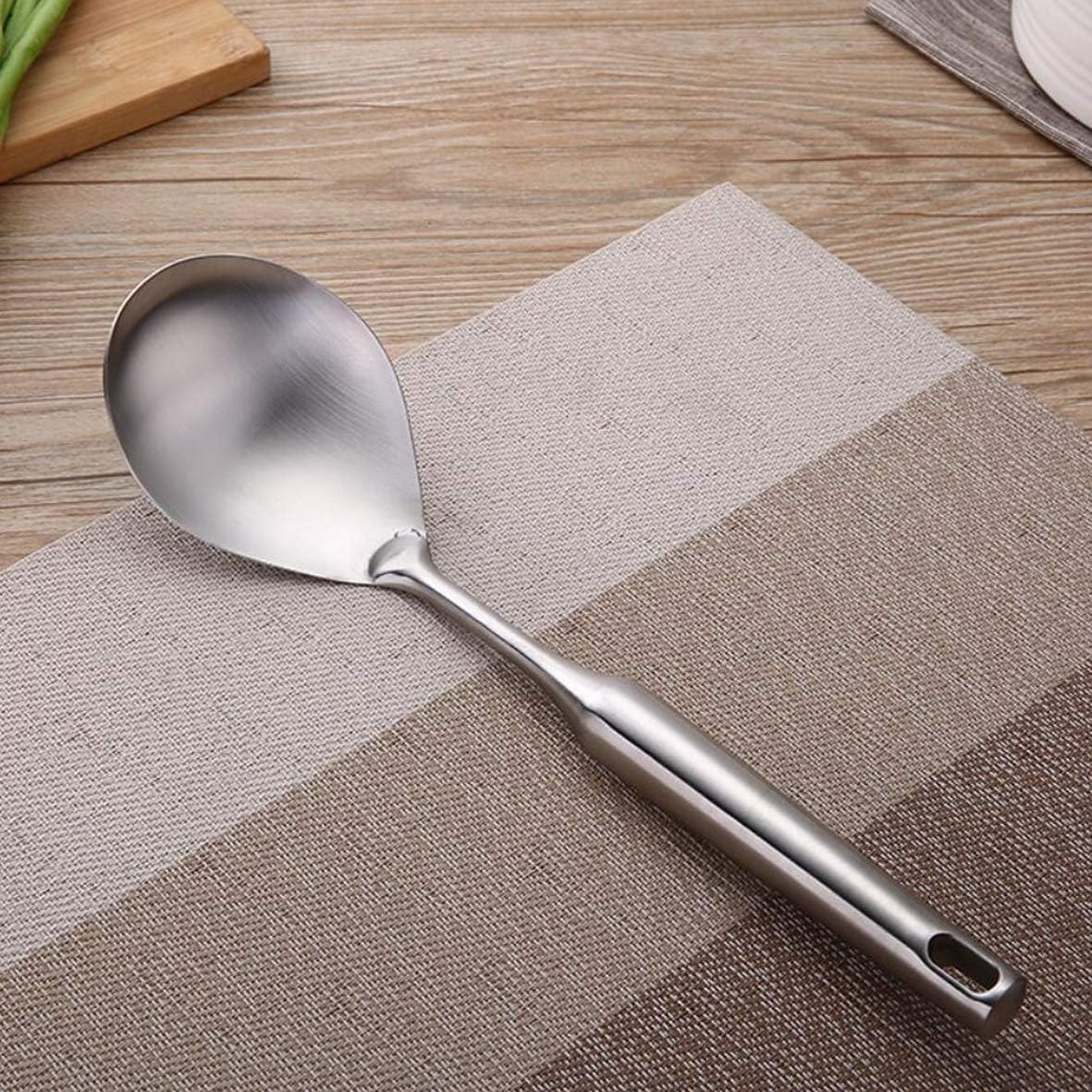 Cooking Spoon,304 Stainless Steel Large Serving Spoons,Silver/12.6Inch - Image 3